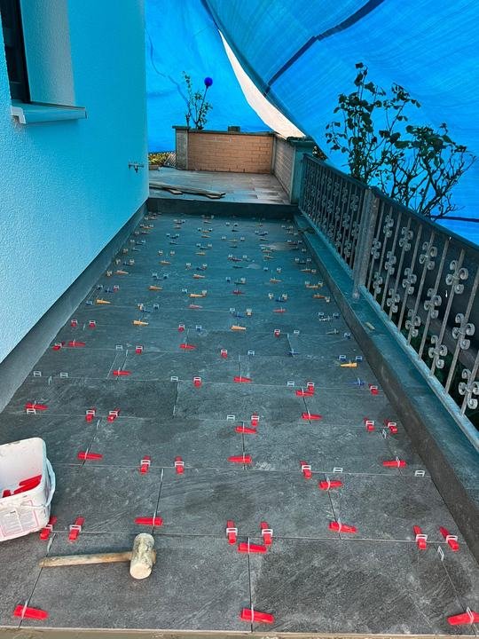 Terrasse während der Verlegung